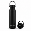 Mavi Baby Thermos in black — insulated baby bottle thermos with smart temperature sensor showing 40°C safe feeding temperature